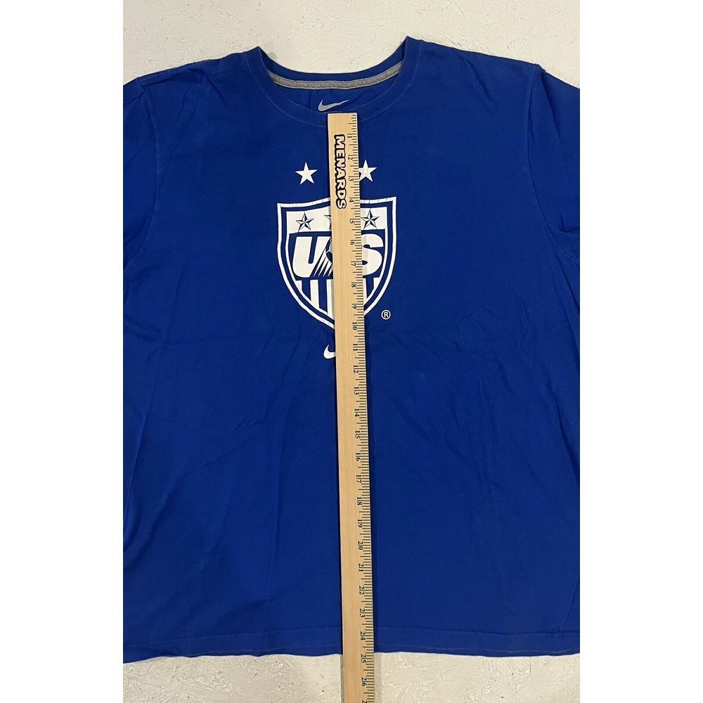 Nike US Soccer USMNT USA Swoosh Shirt Mens XL Royal Blue White Short Sleeve - Picture 9 of 10